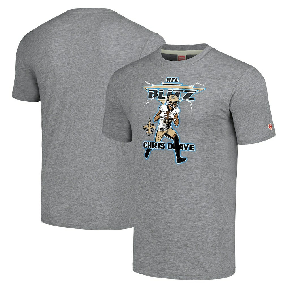 New Orleans Saints  Chris Olave  Homage Unisex NFL Blitz Player Tri-Blend T-Shirt
