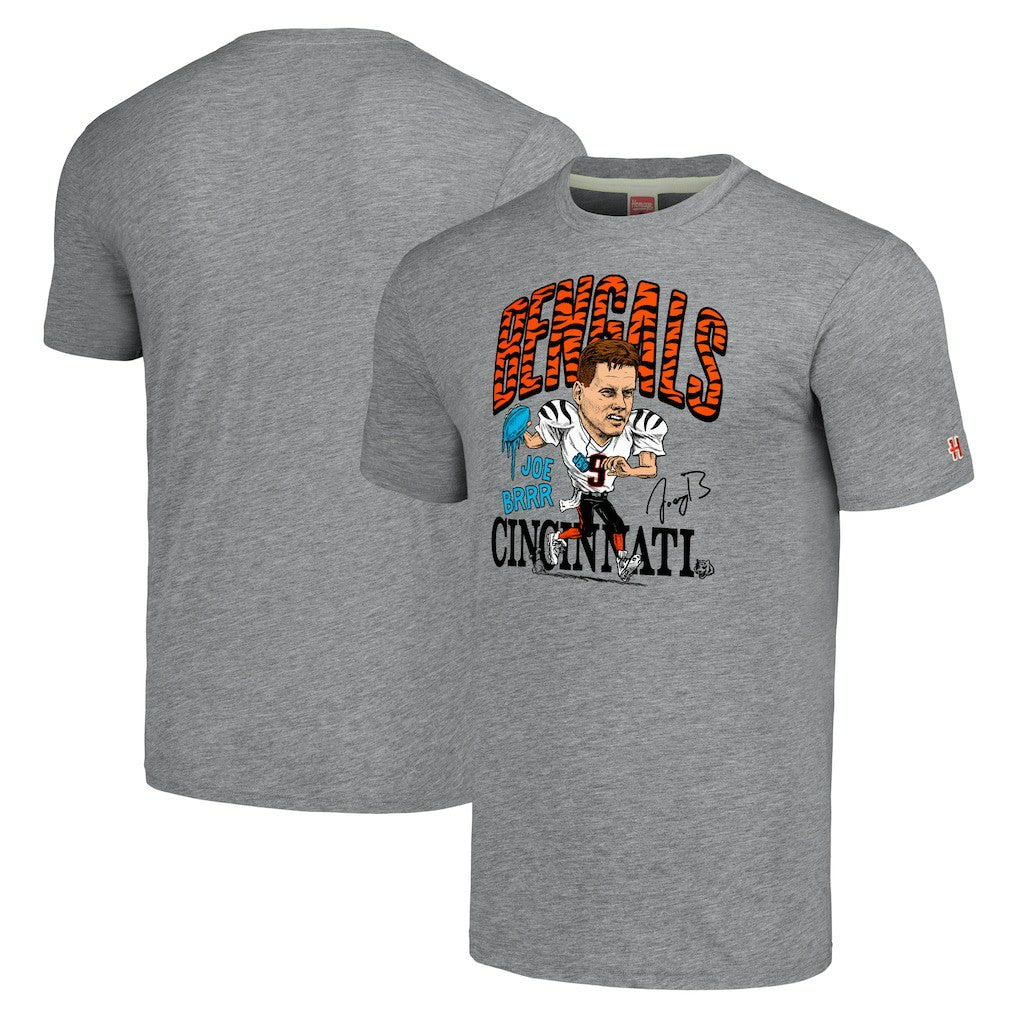 Cincinnati Bengals  Joe Burrow  Homage Unisex Caricature Player Tri-Blend T-Shirt