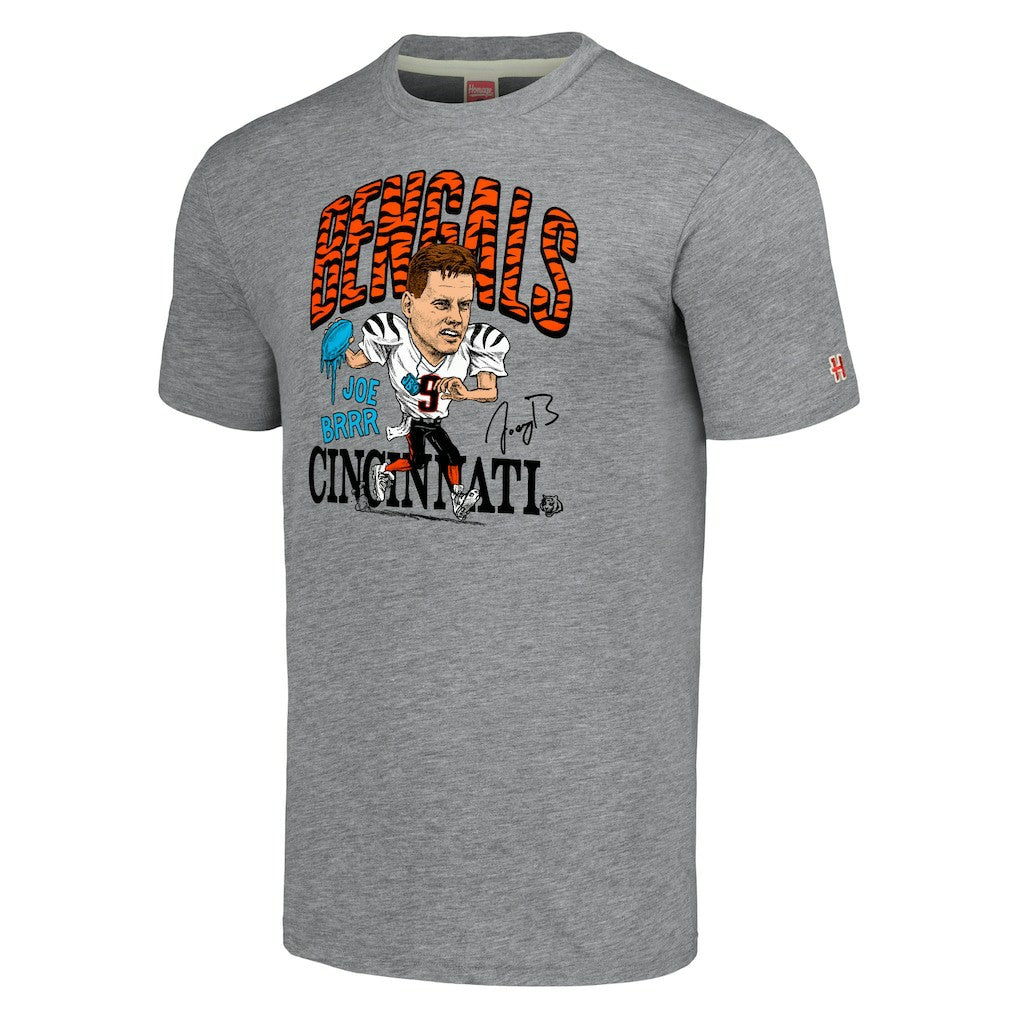 Cincinnati Bengals  Joe Burrow  Homage Unisex Caricature Player Tri-Blend T-Shirt