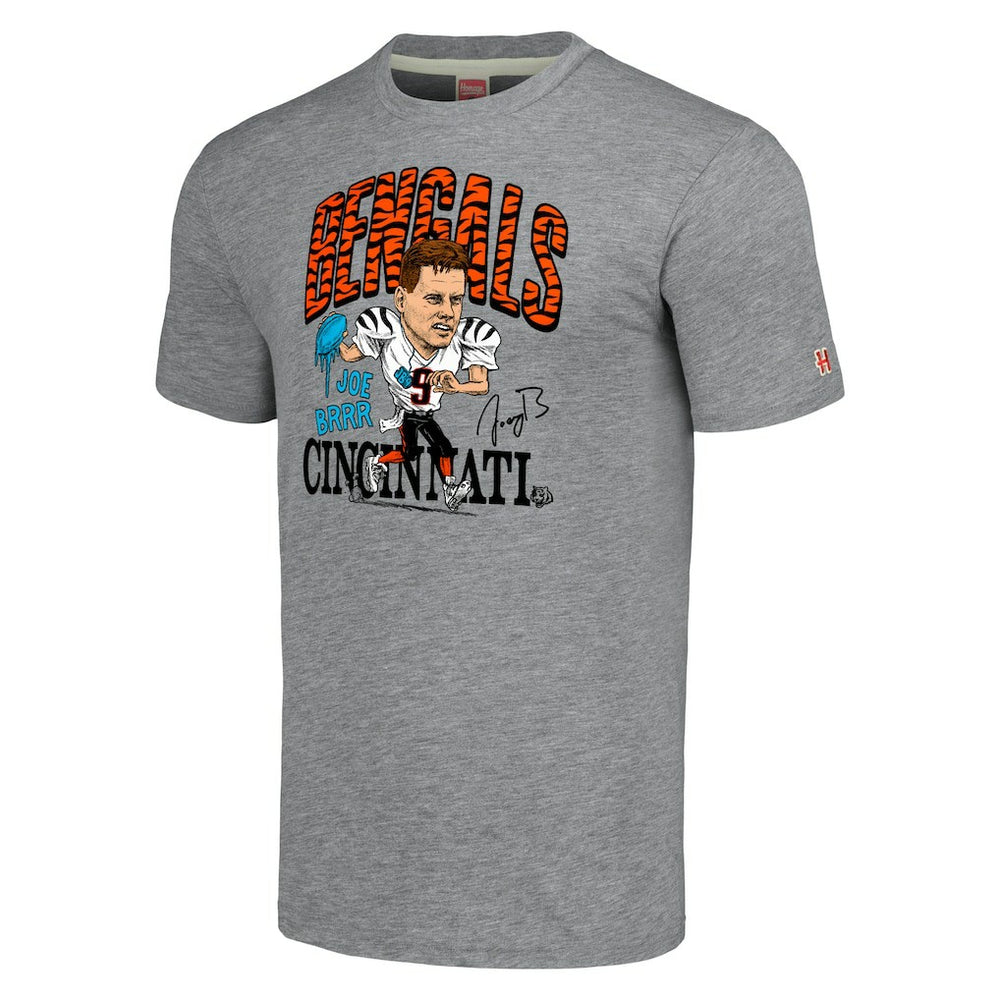 Cincinnati Bengals  Joe Burrow  Homage Unisex Caricature Player Tri-Blend T-Shirt