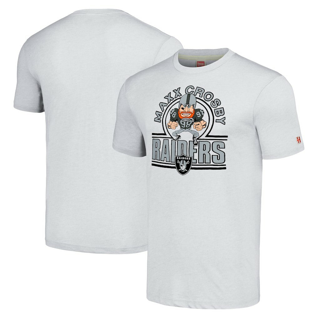 Las Vegas Raiders  Maxx Crosby  Homage Unisex Caricature Player Tri-Blend T-Shirt