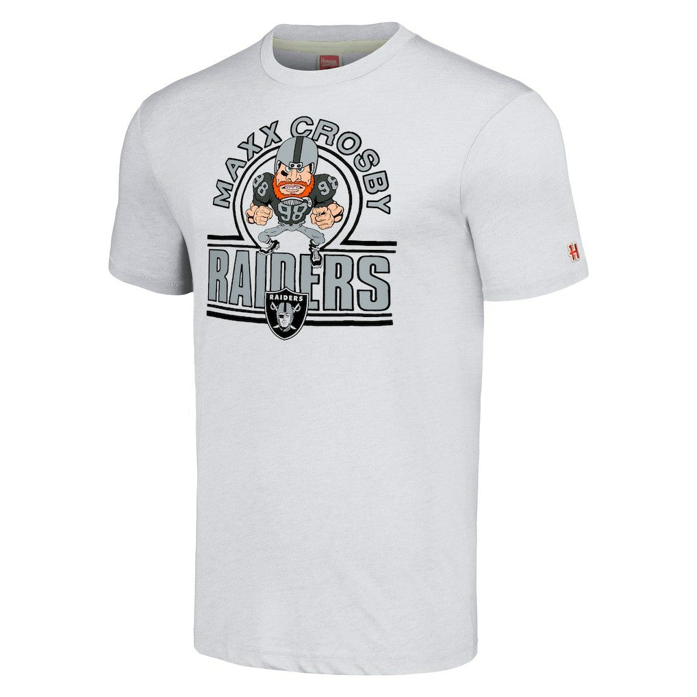 Las Vegas Raiders  Maxx Crosby  Homage Unisex Caricature Player Tri-Blend T-Shirt