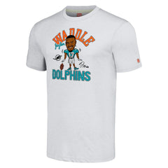 Miami Dolphins  Jaylen Waddle  Homage Unisex Caricature Player Tri-Blend T-Shirt