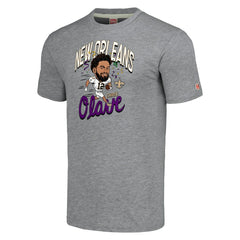 New Orleans Saints  Chris Olave  Homage Unisex Caricature Player Tri-Blend T-Shirt
