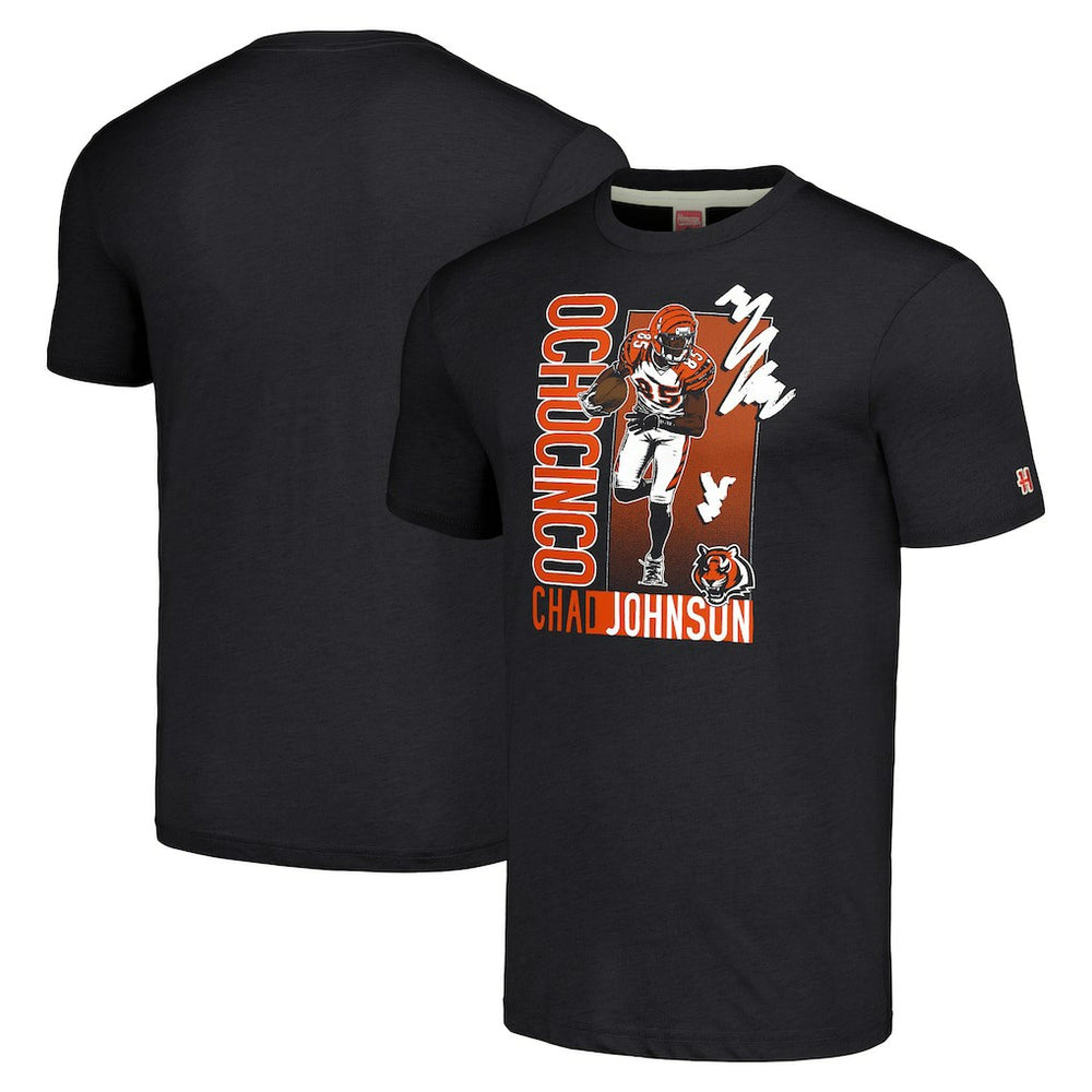Cincinnati Bengals  Chad Johnson  Homage Unisex Caricature Retired Player Tri-Blend T-Shirt