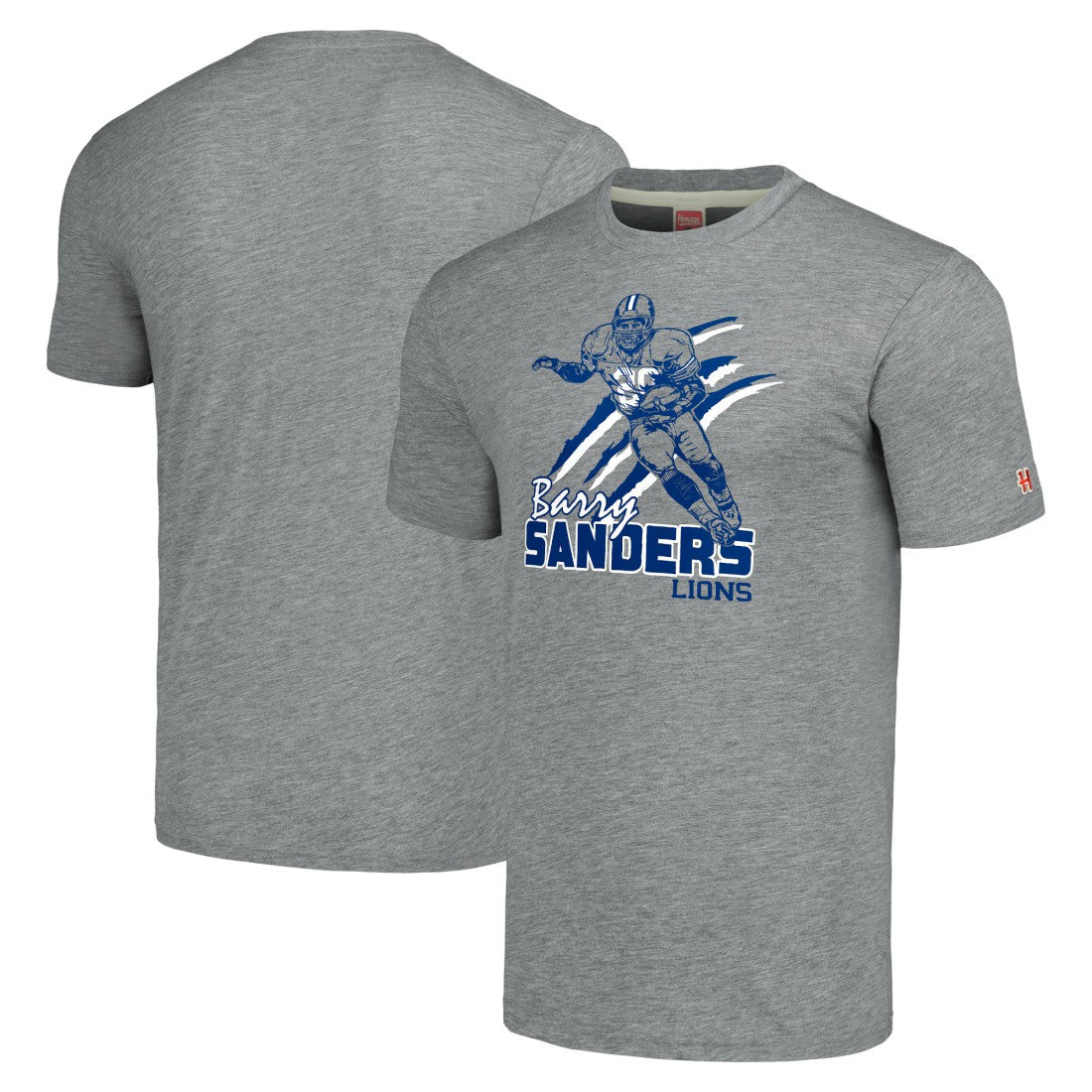 Detroit Lions  Barry Sanders  Homage Unisex Caricature Retired Player Tri-Blend T-Shirt