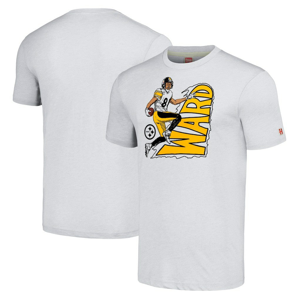 Pittsburgh Steelers  Hines Ward  Homage Unisex Caricature Retired Player Tri-Blend T-Shirt