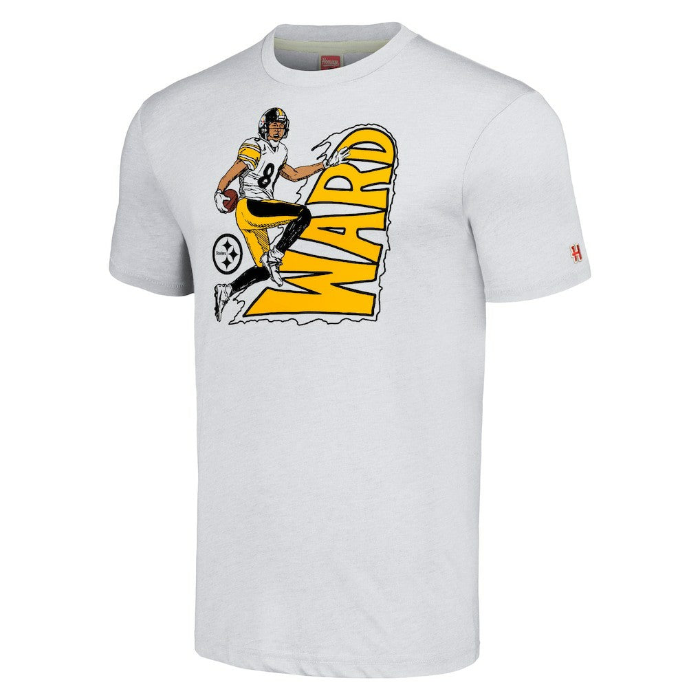 Pittsburgh Steelers  Hines Ward  Homage Unisex Caricature Retired Player Tri-Blend T-Shirt