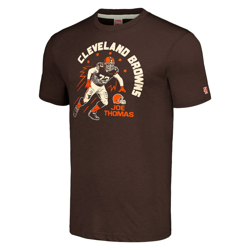 Cleveland Browns  Joe Thomas  Homage Unisex Caricature Retired Player Tri-Blend T-Shirt