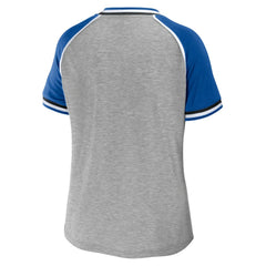 Indianapolis Colts  WEAR by Erin Andrews Women's Cropped Raglan Throwback V-Neck T-Shirt