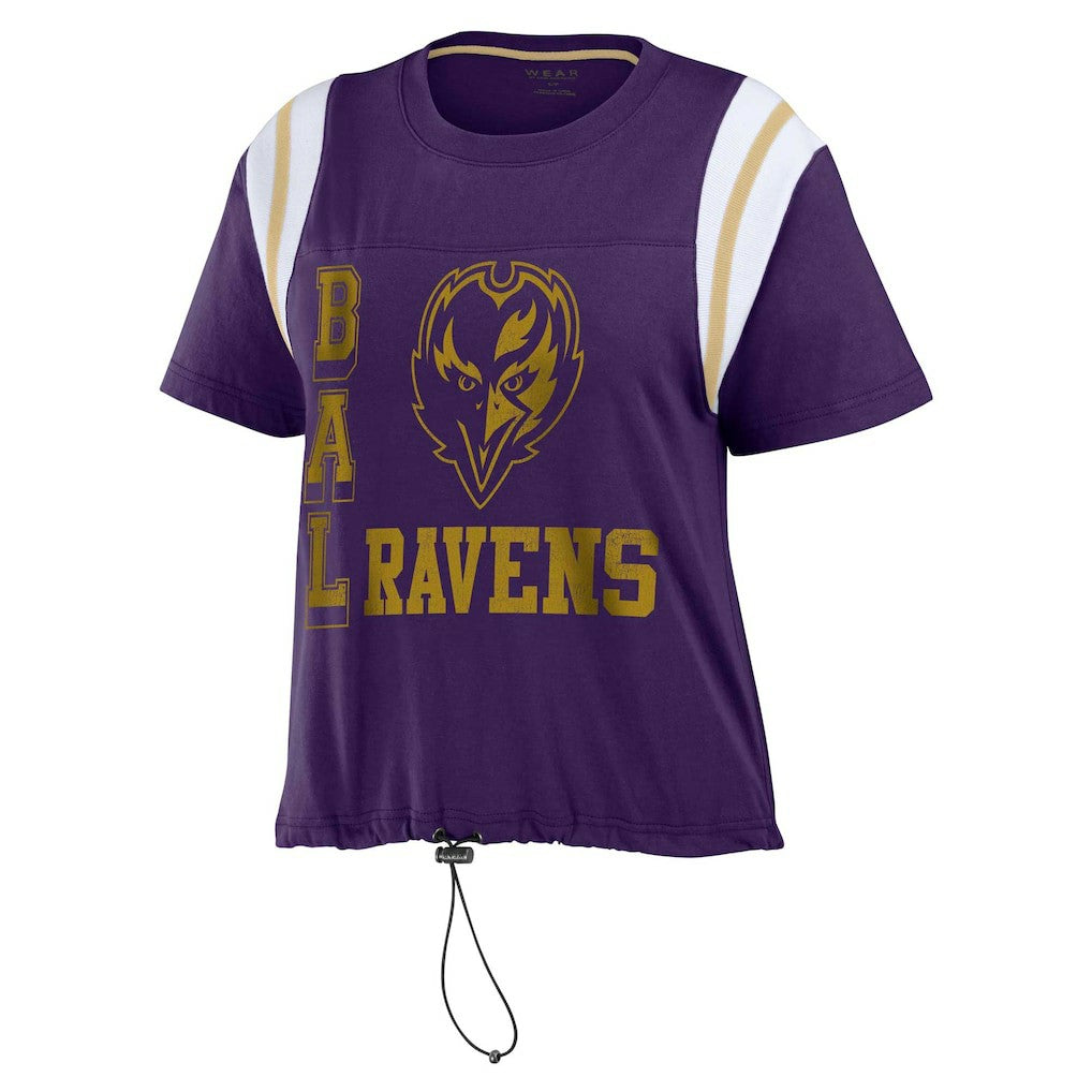 Baltimore Ravens  WEAR by Erin Andrews Women's Cinched Colorblock T-Shirt