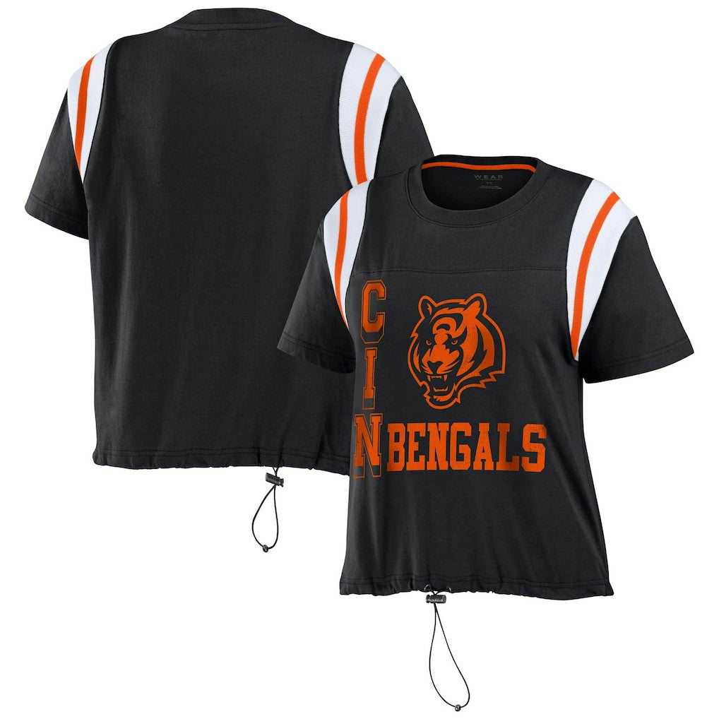 Cincinnati Bengals  WEAR by Erin Andrews Women's Cinched Colorblock T-Shirt