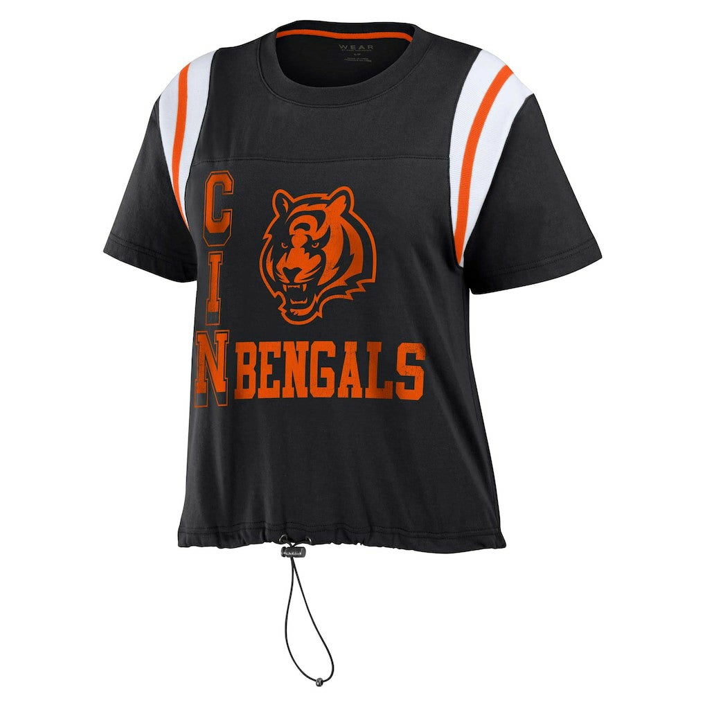 Cincinnati Bengals  WEAR by Erin Andrews Women's Cinched Colorblock T-Shirt