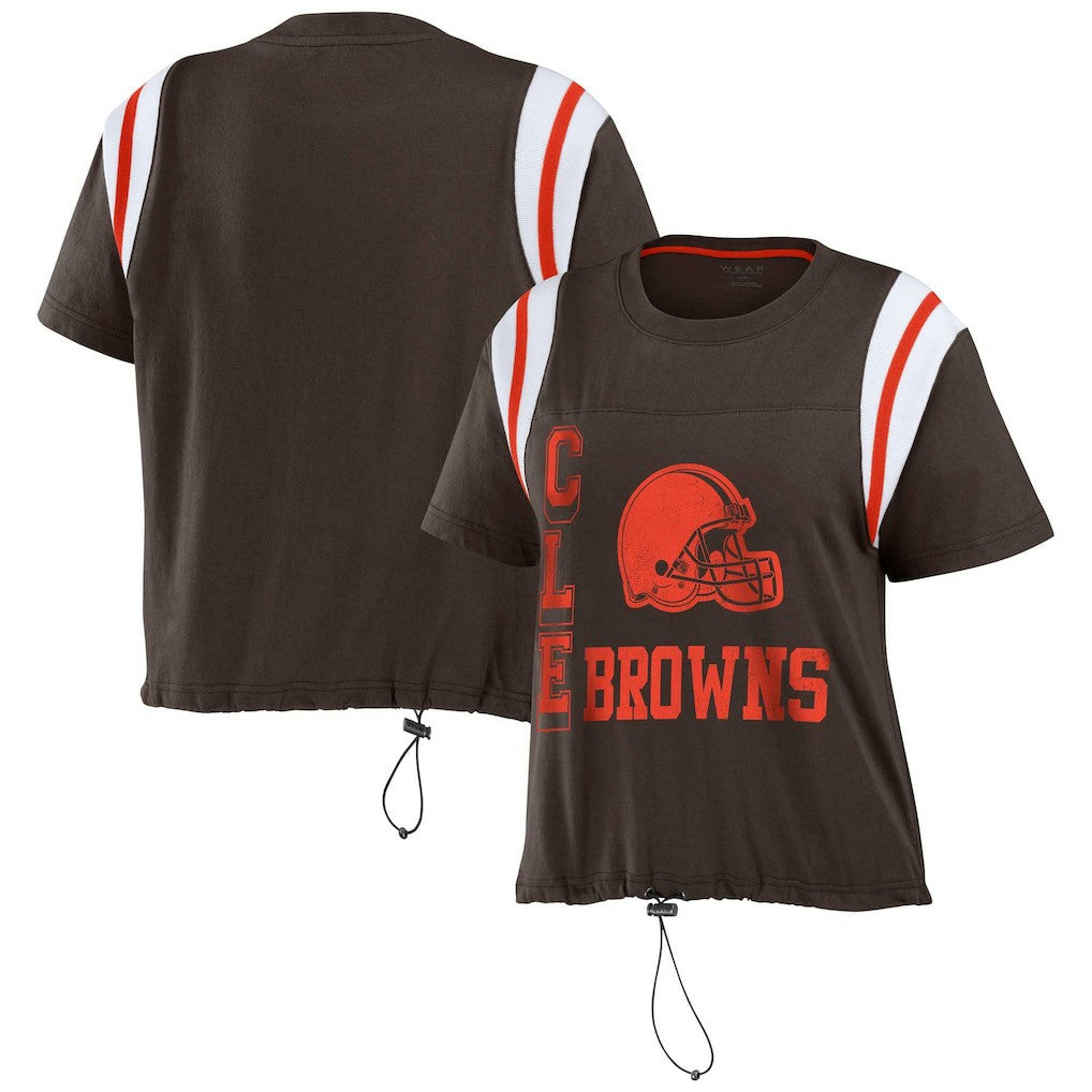 Cleveland Browns  WEAR by Erin Andrews Women's Cinched Colorblock T-Shirt