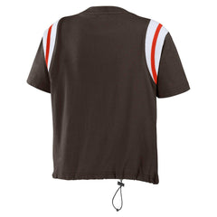 Cleveland Browns  WEAR by Erin Andrews Women's Cinched Colorblock T-Shirt