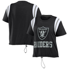 Las Vegas Raiders  WEAR by Erin Andrews Women's Cinched Colorblock T-Shirt