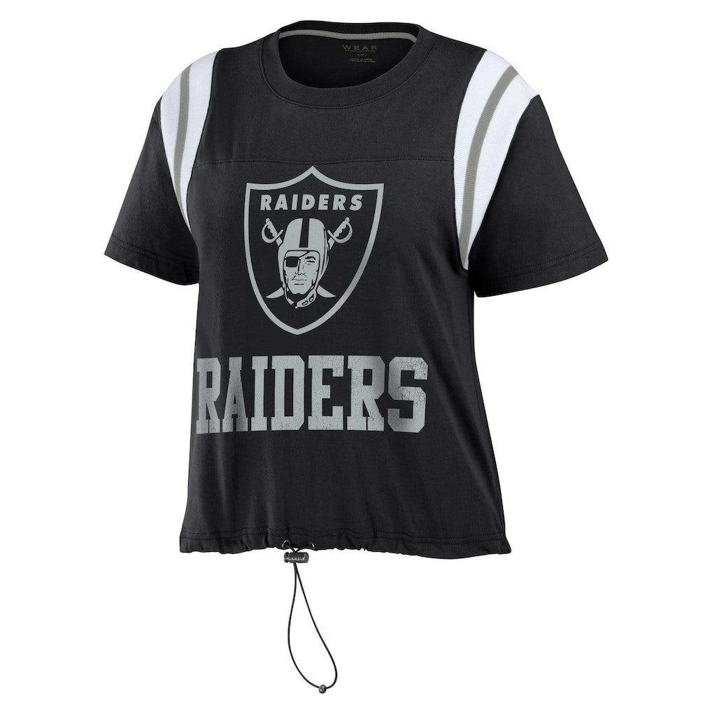 Las Vegas Raiders  WEAR by Erin Andrews Women's Cinched Colorblock T-Shirt