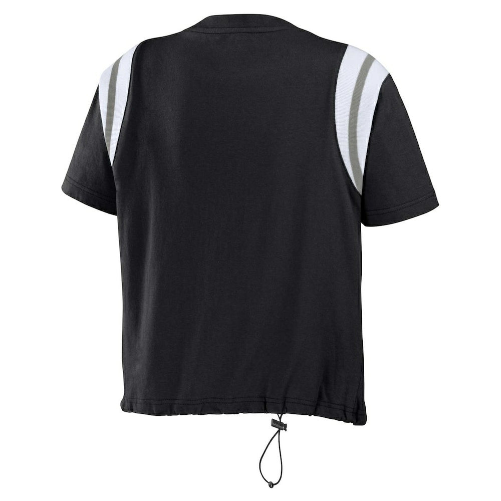 Las Vegas Raiders  WEAR by Erin Andrews Women's Cinched Colorblock T-Shirt