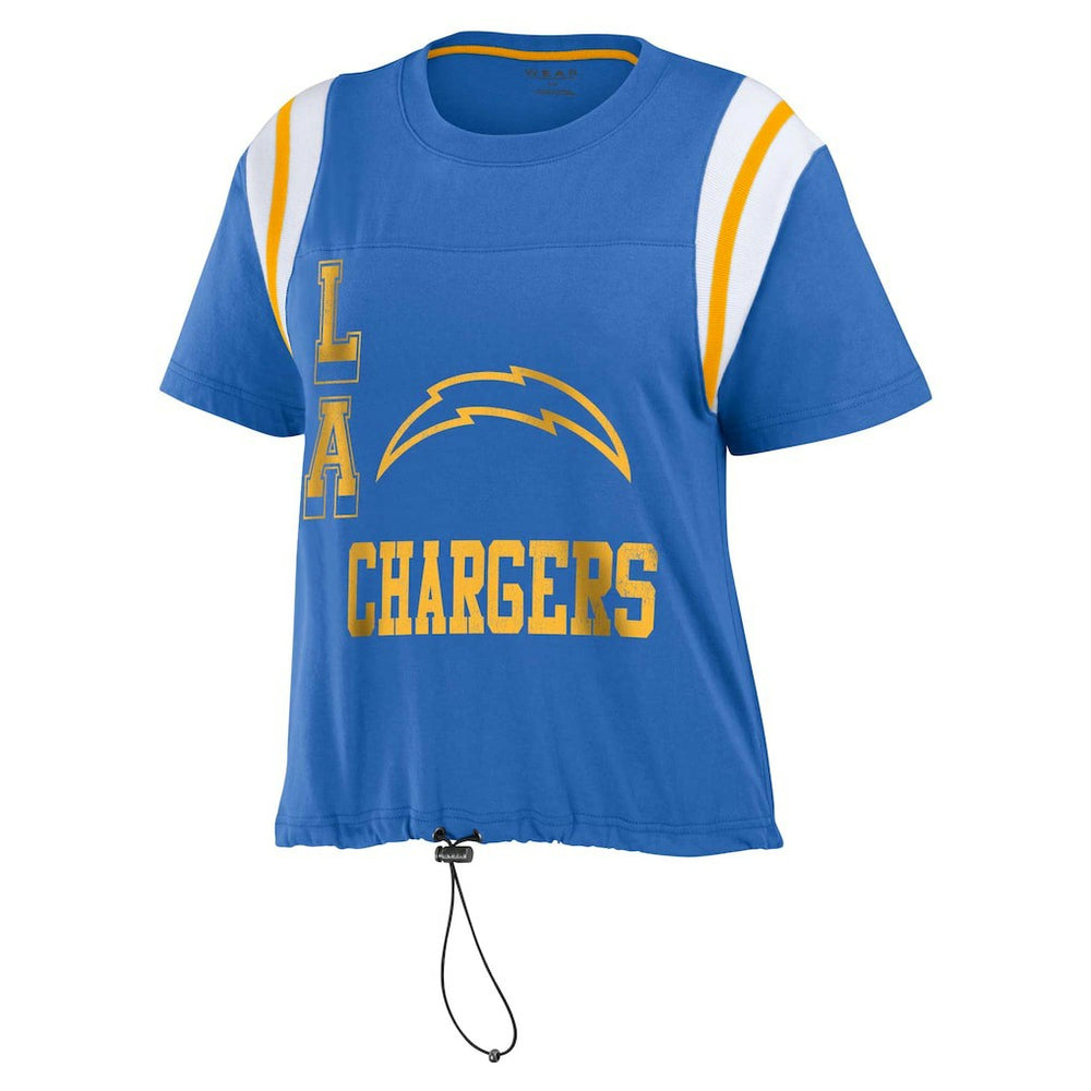 Los Angeles Chargers  WEAR by Erin Andrews Women's Cinched Colorblock T-Shirt