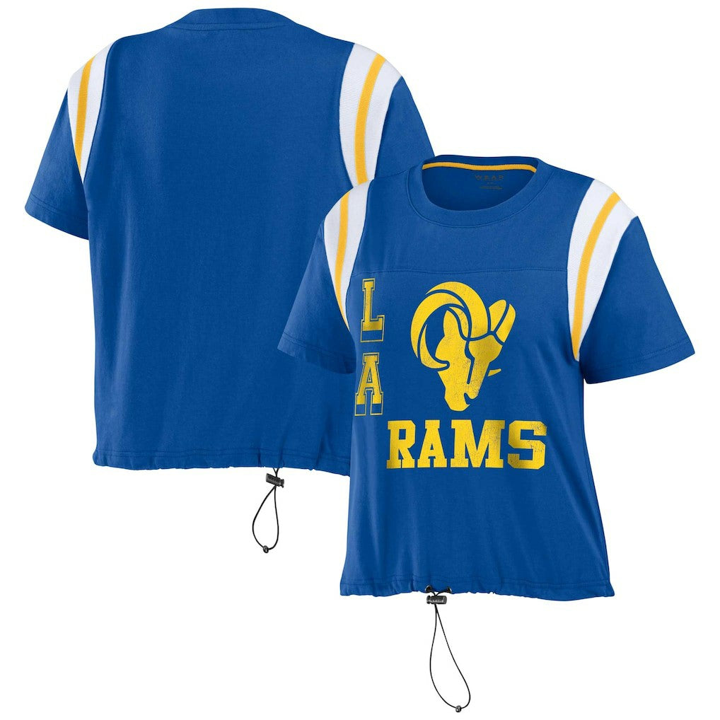 Los Angeles Rams  WEAR by Erin Andrews Women's Cinched Colorblock T-Shirt