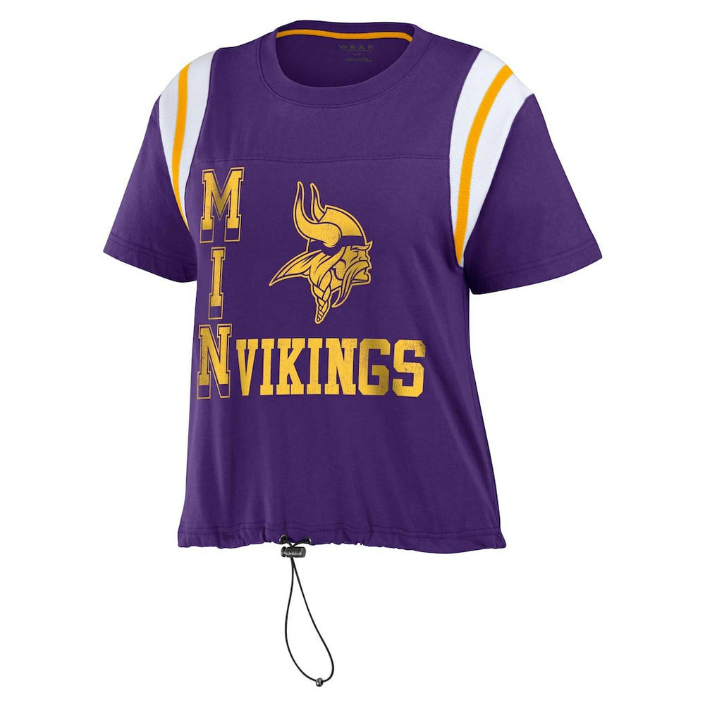 Minnesota Vikings  WEAR by Erin Andrews Women's Cinched Colorblock T-Shirt