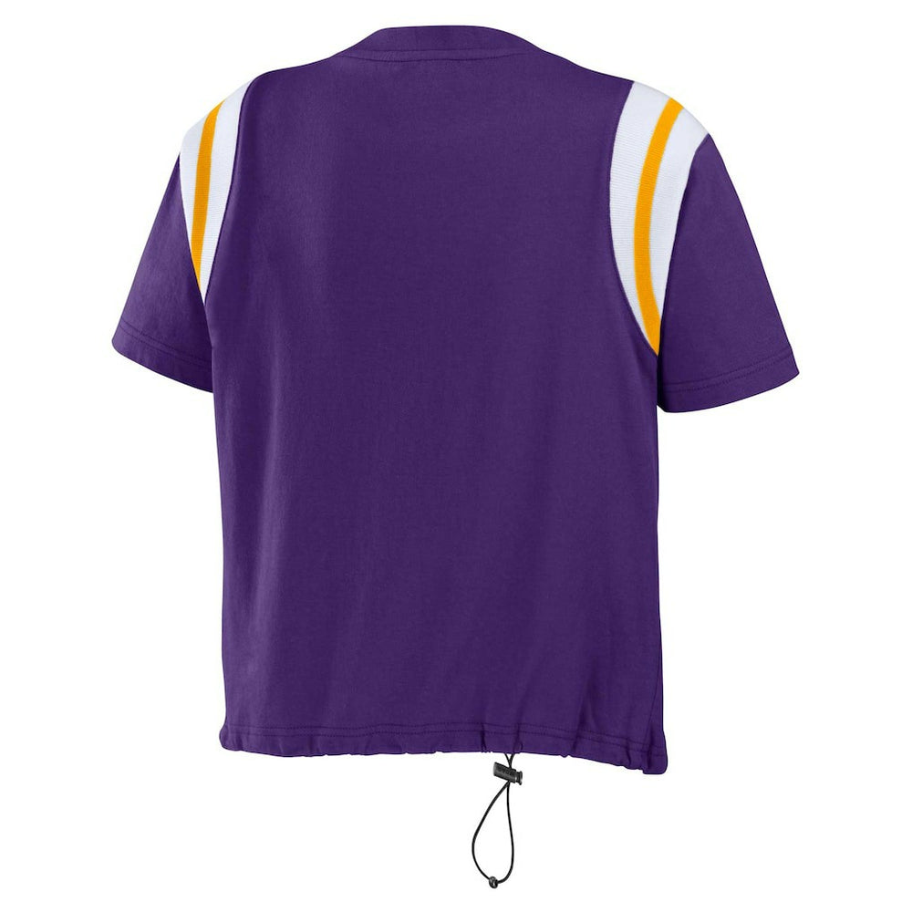 Minnesota Vikings  WEAR by Erin Andrews Women's Cinched Colorblock T-Shirt