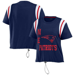 New England Patriots  WEAR by Erin Andrews Women's Cinched Colorblock T-Shirt