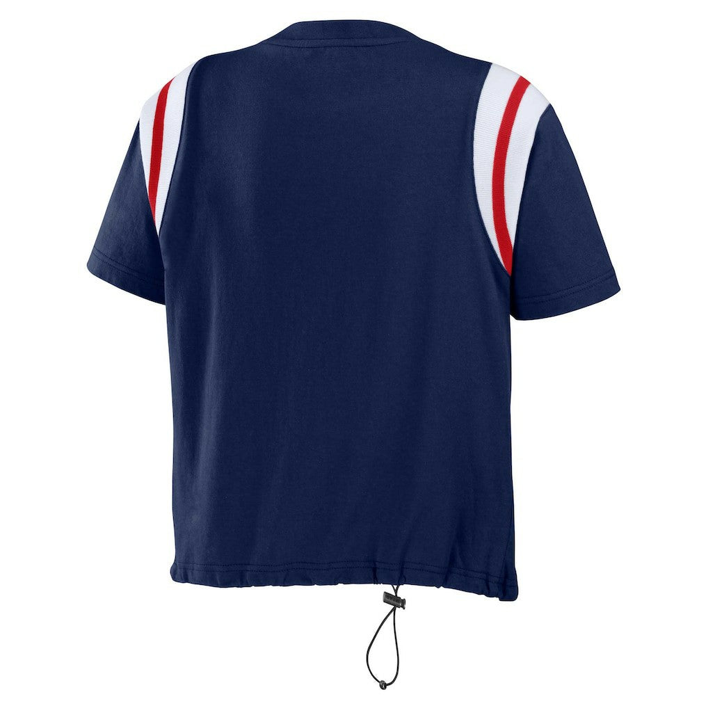 New England Patriots  WEAR by Erin Andrews Women's Cinched Colorblock T-Shirt