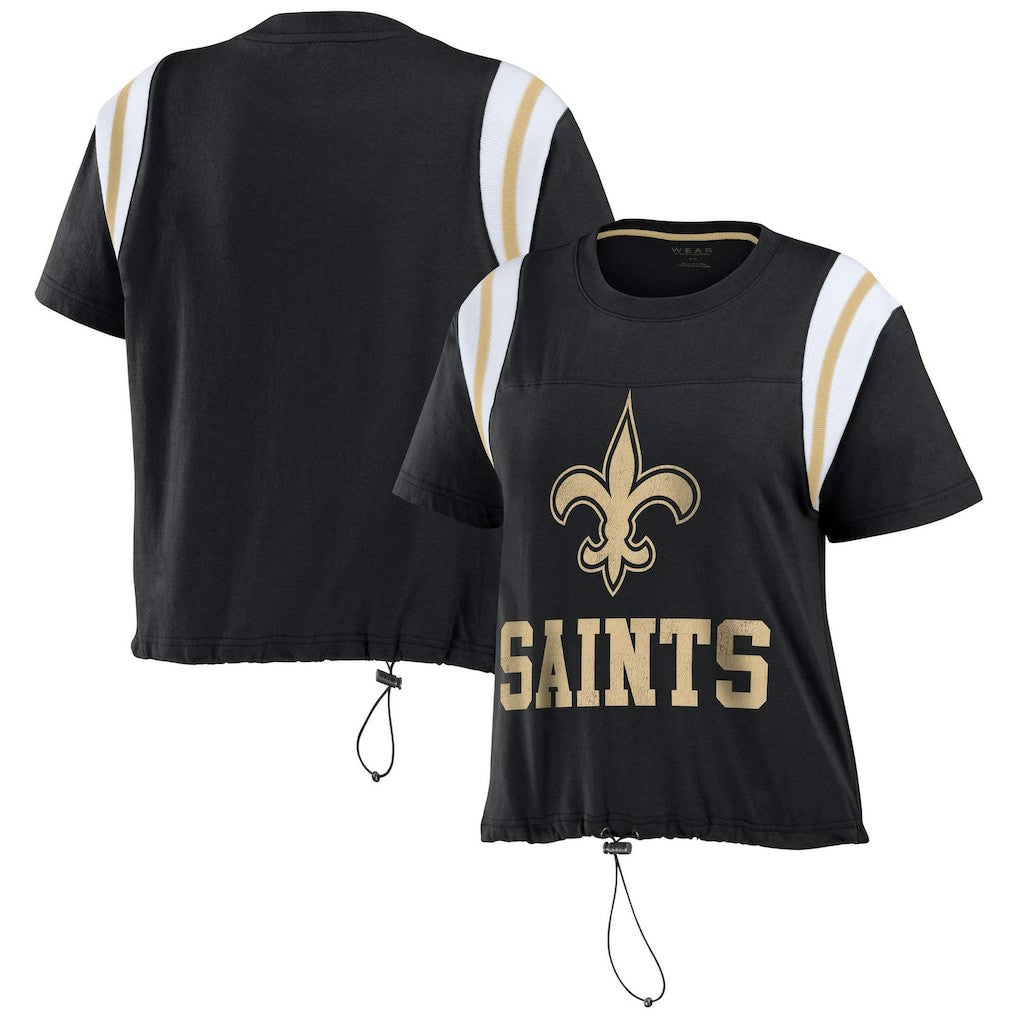 New Orleans Saints  WEAR by Erin Andrews Women's Cinched Colorblock T-Shirt