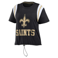 New Orleans Saints  WEAR by Erin Andrews Women's Cinched Colorblock T-Shirt