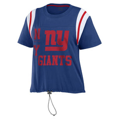 New York Giants  WEAR by Erin Andrews Women's Cinched Colorblock T-Shirt