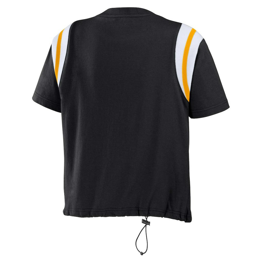Pittsburgh Steelers  WEAR by Erin Andrews Women's Cinched Colorblock T-Shirt