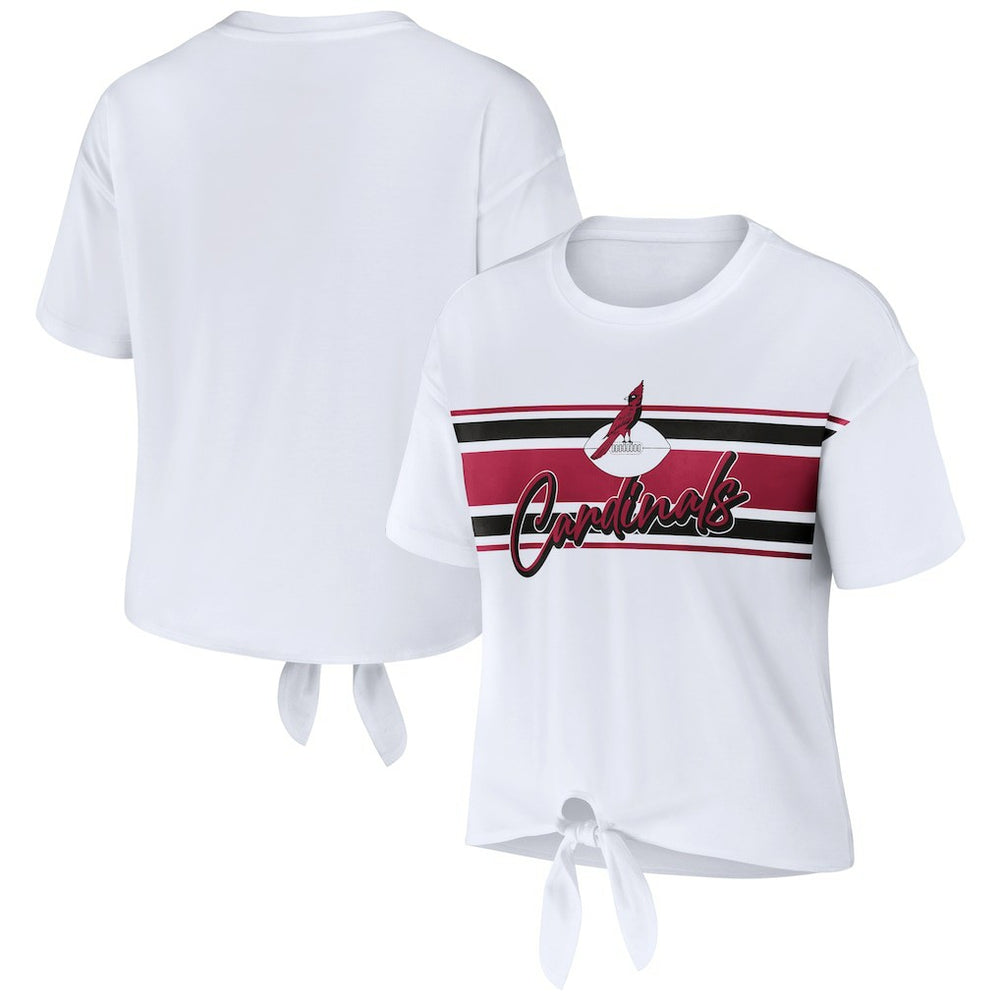 Arizona Cardinals  WEAR by Erin Andrews Women's Front Tie Retro T-Shirt