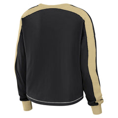 New Orleans Saints  WEAR by Erin Andrews Women's Color Block Modest Crop Long Sleeve T-Shirt