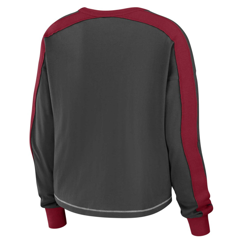 Tampa Bay Buccaneers  WEAR by Erin Andrews Women's Color Block Modest Crop Long Sleeve T-Shirt