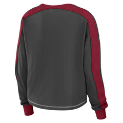 Tampa Bay Buccaneers  WEAR by Erin Andrews Women's Color Block Modest Crop Long Sleeve T-Shirt