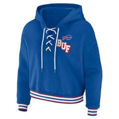 Buffalo Bills  WEAR by Erin Andrews Women's Lace-Up Pullover Hoodie