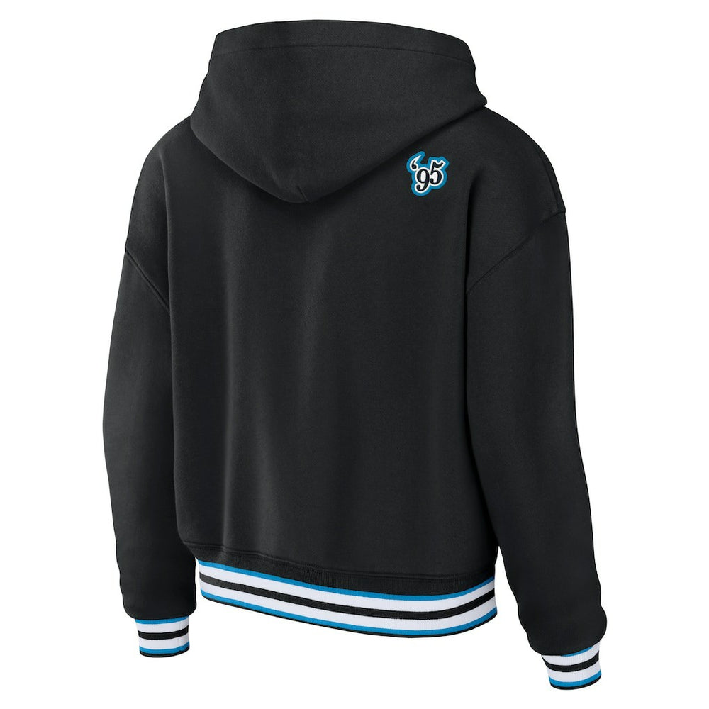 Carolina Panthers  WEAR by Erin Andrews Women's Lace-Up Pullover Hoodie