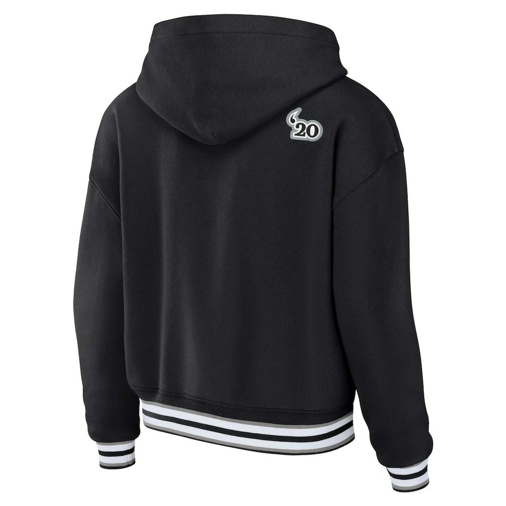 Las Vegas Raiders  WEAR by Erin Andrews Women's Lace-Up Pullover Hoodie