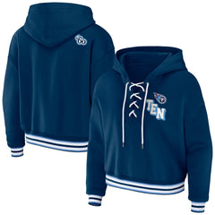 Tennessee Titans  WEAR by Erin Andrews Women's Lace-Up Pullover Hoodie