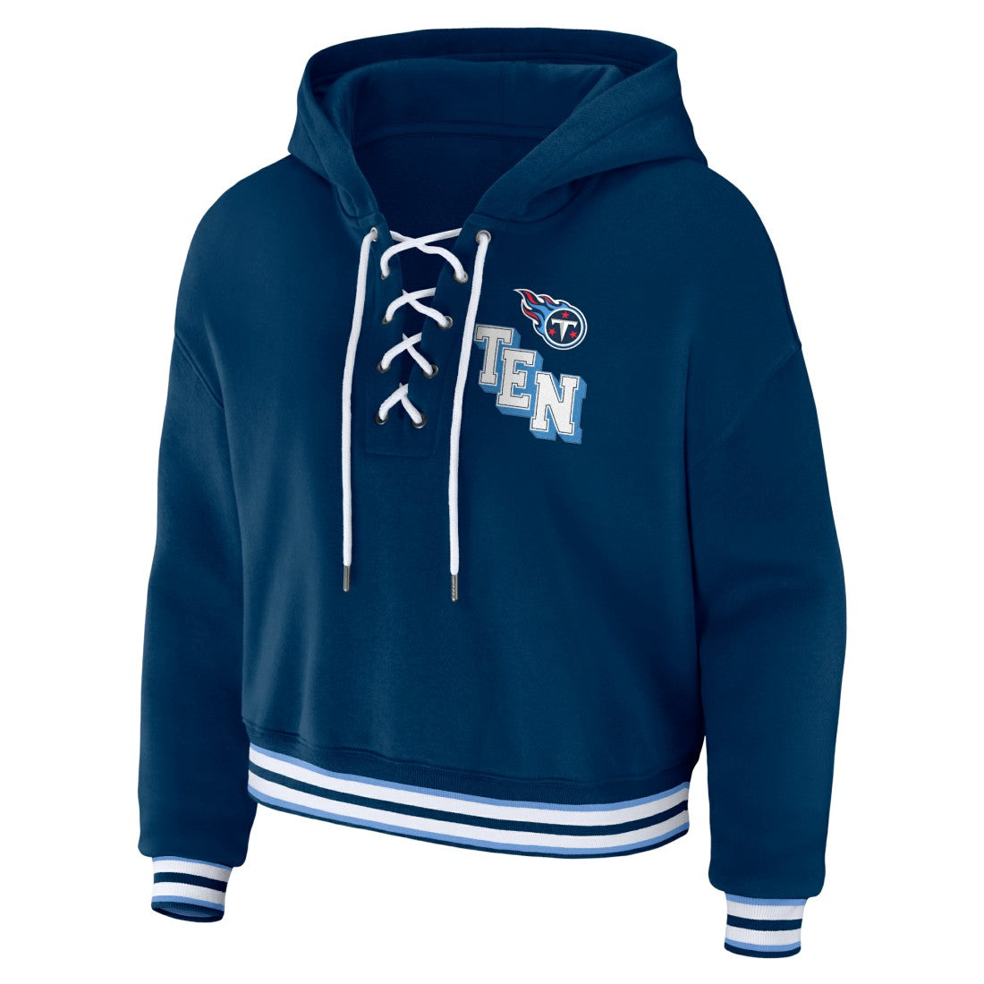 Tennessee Titans  WEAR by Erin Andrews Women's Lace-Up Pullover Hoodie