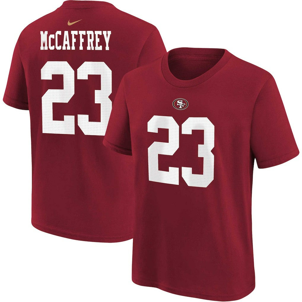 San Francisco 49ers Nike Christian McCaffrey  Youth Player Name & Number T-Shirt