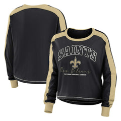 New Orleans Saints  WEAR by Erin Andrews Women's Plus Size Colorblock Long Sleeve T-Shirt