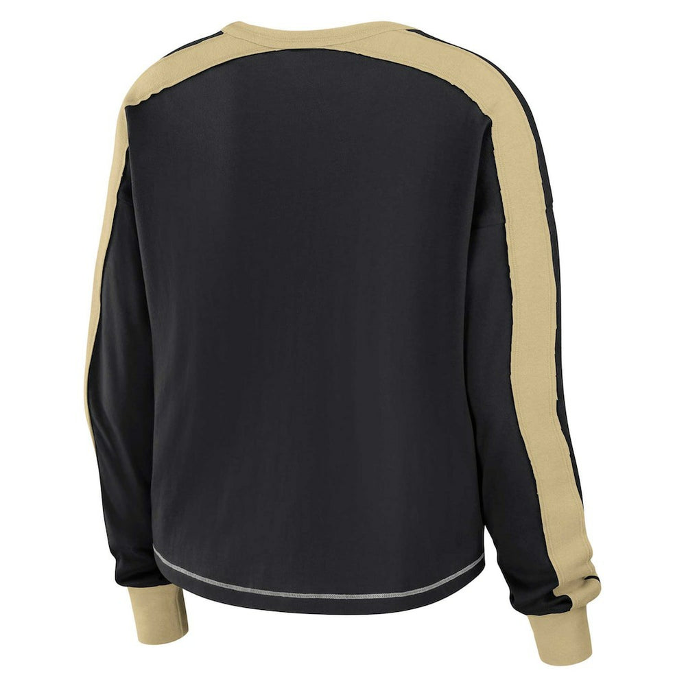 New Orleans Saints  WEAR by Erin Andrews Women's Plus Size Colorblock Long Sleeve T-Shirt