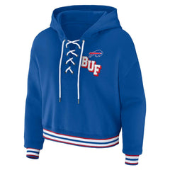 Buffalo Bills  WEAR by Erin Andrews Women's Plus Size Lace-Up Pullover Hoodie