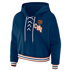 Chicago Bears  WEAR by Erin Andrews Women's Plus Size Lace-Up Pullover Hoodie