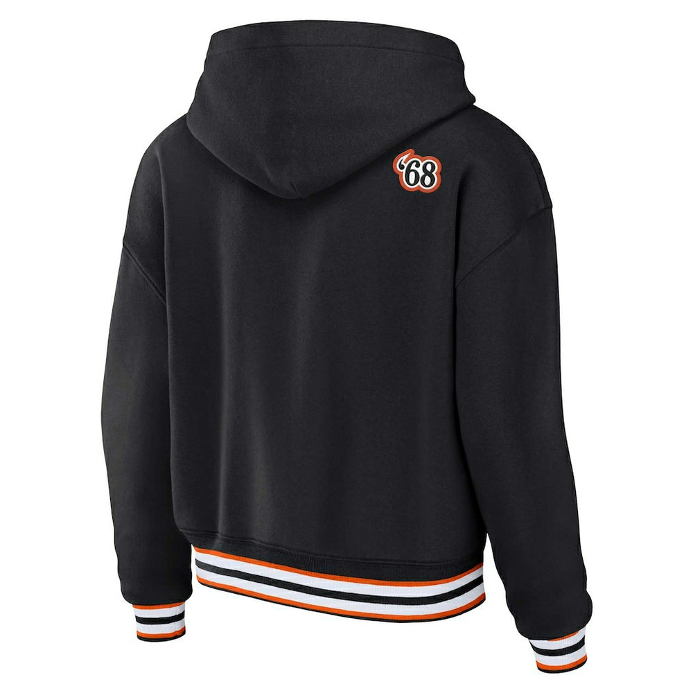 Cincinnati Bengals  WEAR by Erin Andrews Women's Plus Size Lace-Up Pullover Hoodie