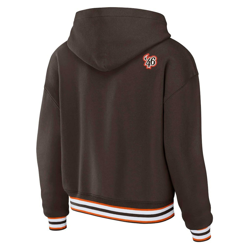 Cleveland Browns  WEAR by Erin Andrews Women's Plus Size Lace-Up Pullover Hoodie