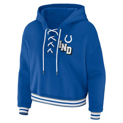 Indianapolis Colts  WEAR by Erin Andrews Women's Plus Size Lace-Up Pullover Hoodie