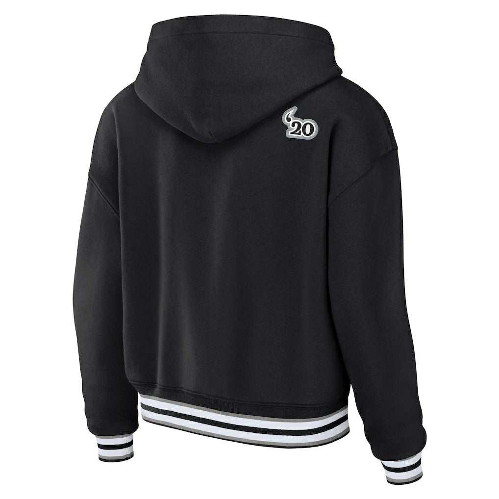 Las Vegas Raiders  WEAR by Erin Andrews Women's Plus Size Lace-Up Pullover Hoodie